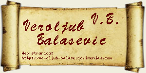 Veroljub Balašević vizit kartica